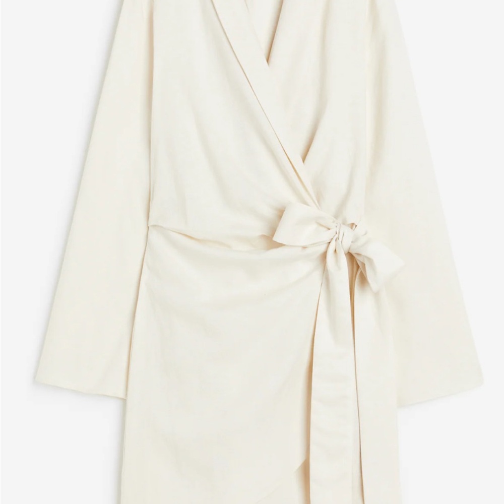 Linen-blend Wrap Dress